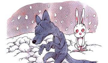 玩雪的兔子
